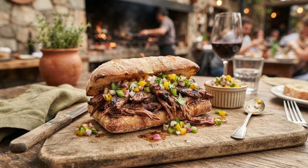 Shredded Flank Steak Sandwich